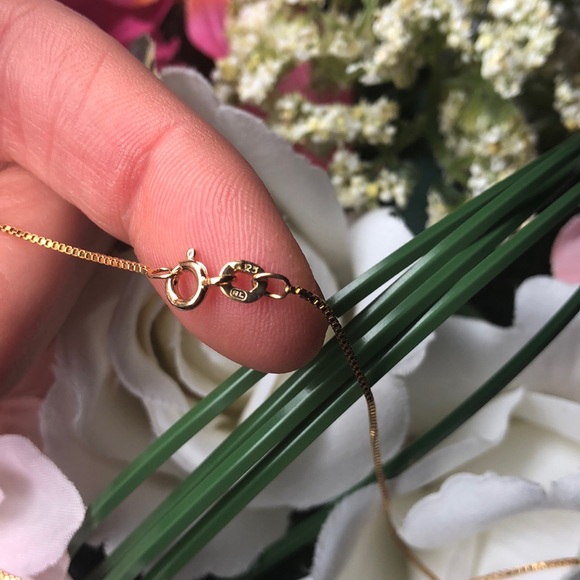 vintage jade 10k gold/mother of pearl necklace - Picture 5 of 6